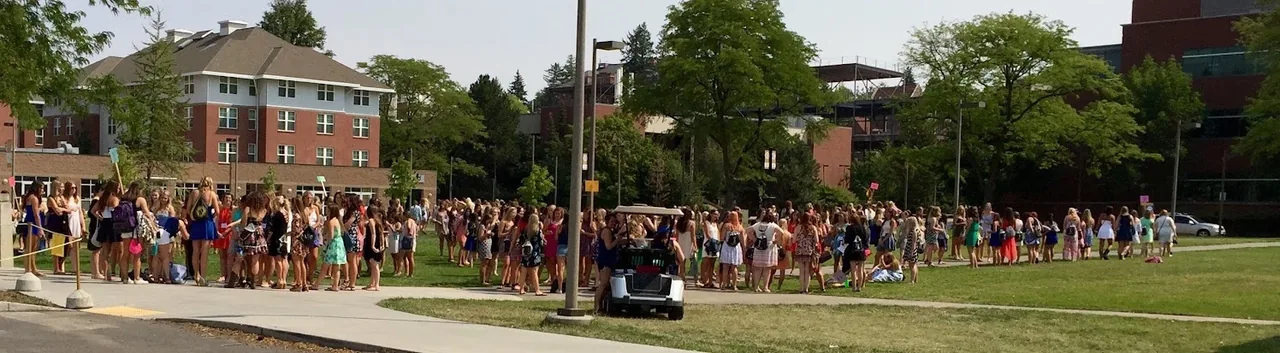 Students at the University of Idaho in Moscow, August 2015.